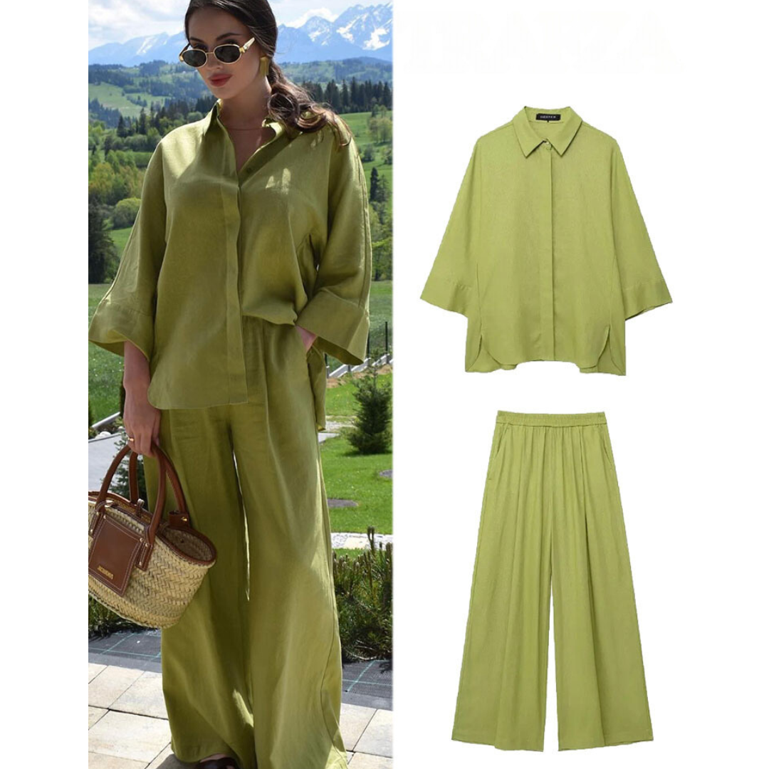 Conjunto Mujer Acetinado Elegante Corte Zafira