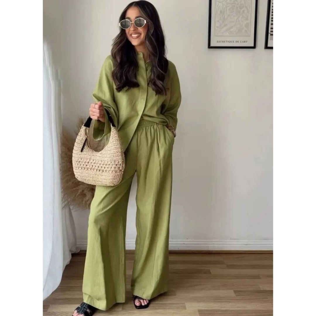 Conjunto Mujer Acetinado Elegante Corte Zafira