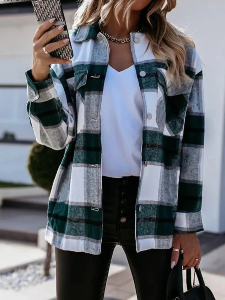 Camisa A Cuadros Mujer Ajustada Tejido Ligero Suave Rois