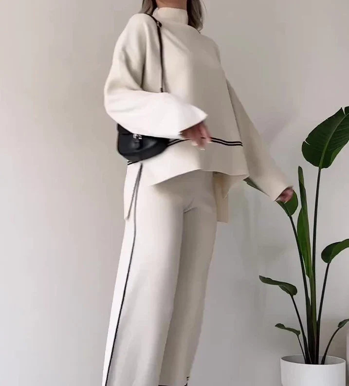 Conjunto Mujer Canelado con Blusa Manga Larga y Jogger Clarisse