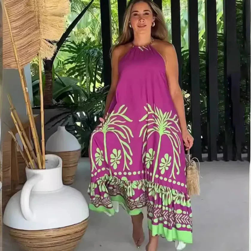 Vestido Elegante Mujer Cuello Alto Delicado Minimalista Tainara