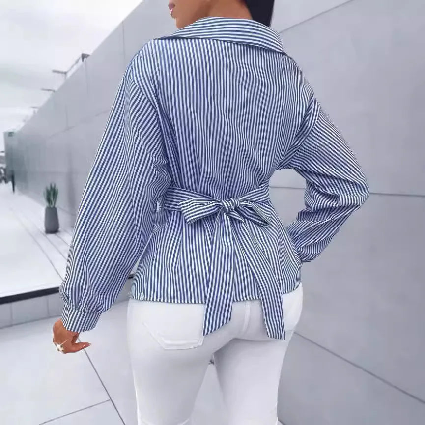 Camisa Mujer Style Con Escote En V Y Caída Suave