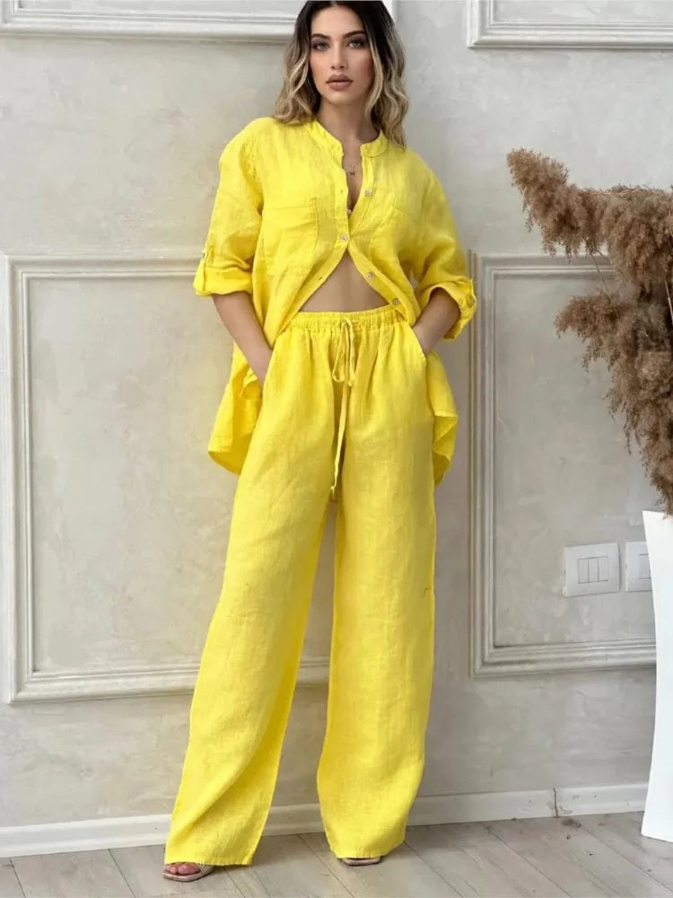 Conjunto Veraniego Lino Fresco Suave Brillo Estelar