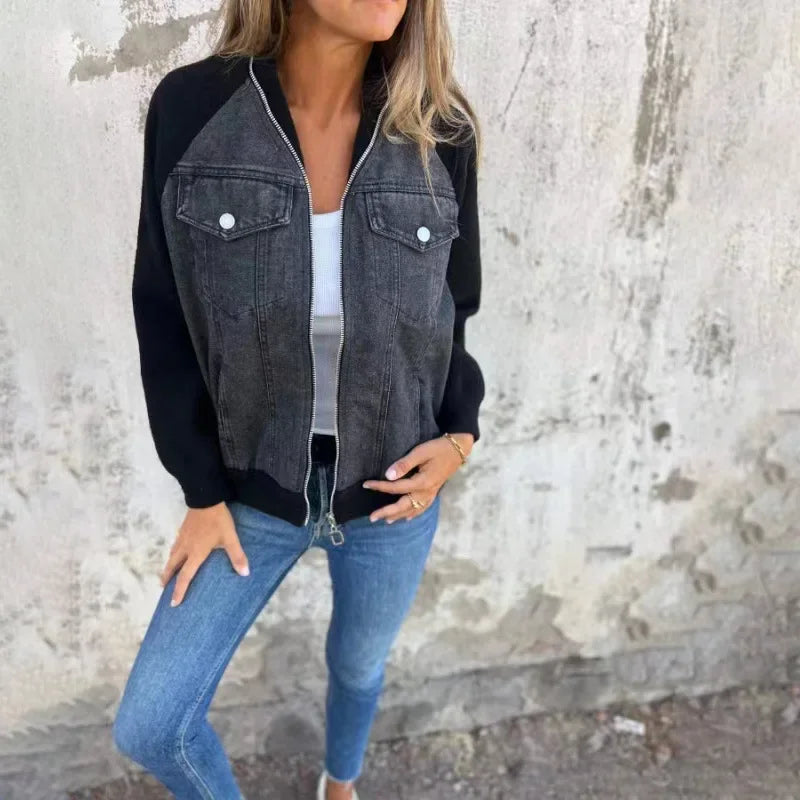 Chaqueta Mujer Ligera Moderna Con Textura Suave Muy Lia