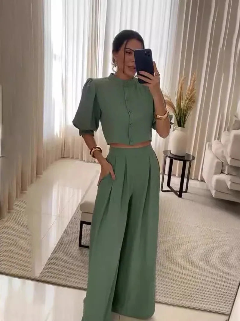 Conjunto Mujer Elegante Ligero Con Corte Moderno Bianca