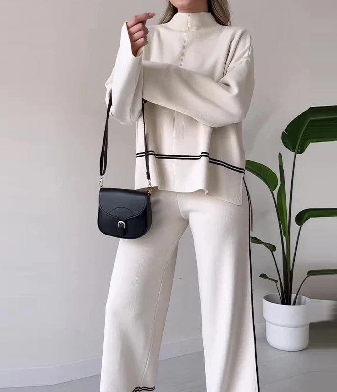 Conjunto Mujer Canelado con Blusa Manga Larga y Jogger Clarisse