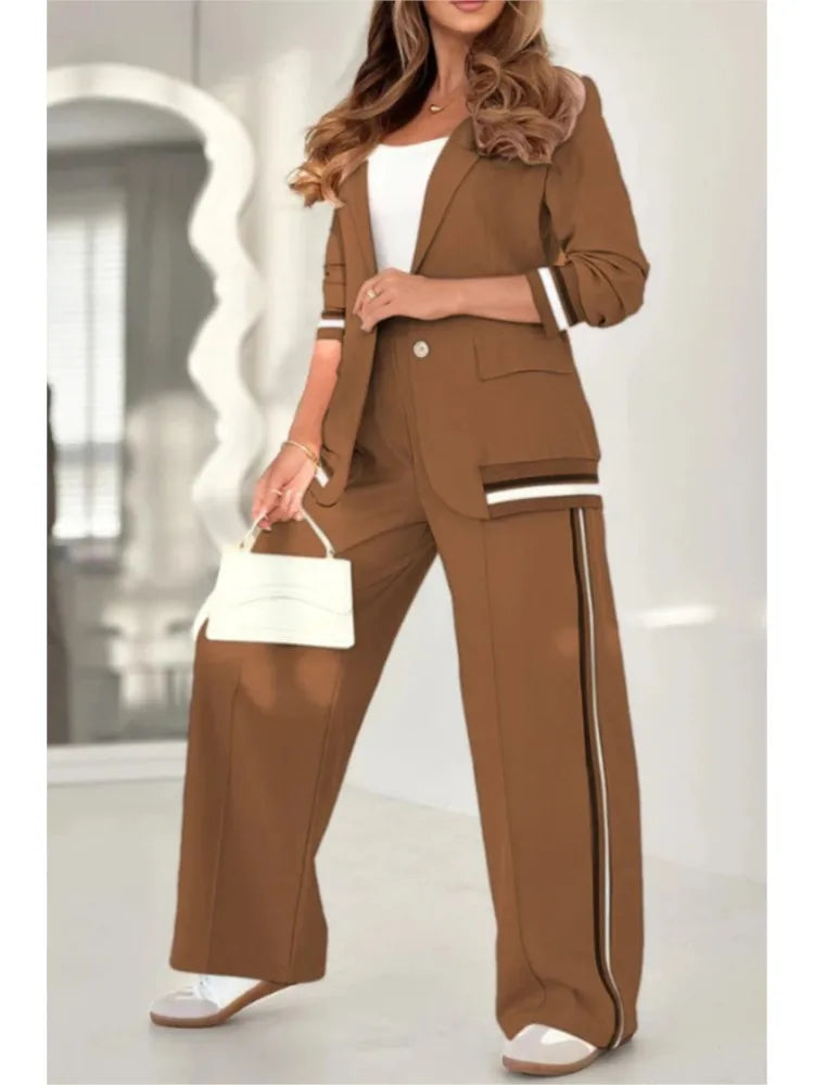 Conjunto Mujer Chaqueta Pantalón Tacto Suave Luiza