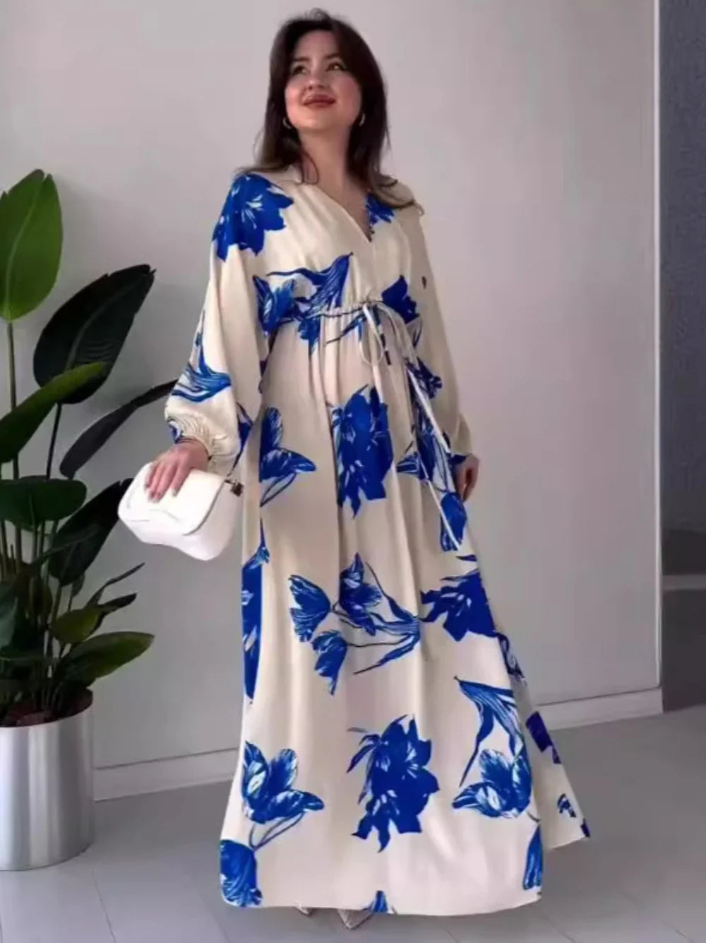 Vestido Floral Con Caída Suelta Para Eventos Primavera