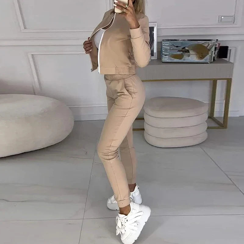 Conjunto Urbano Elegante Crop Con Cierre Alegra