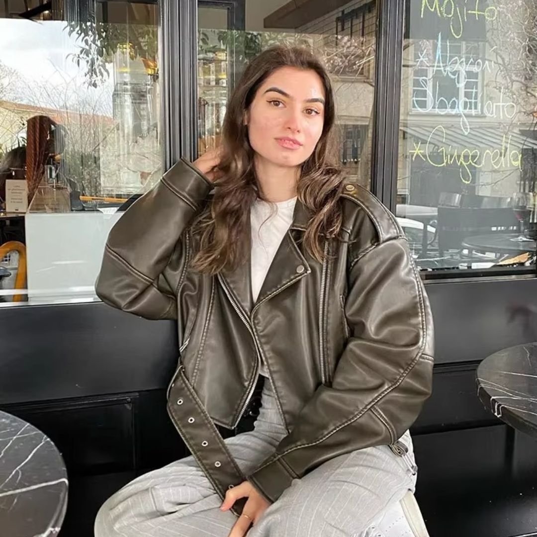 Chaqueta De Cuero Sintético Mujer Con Estilo Moderno Ragnar