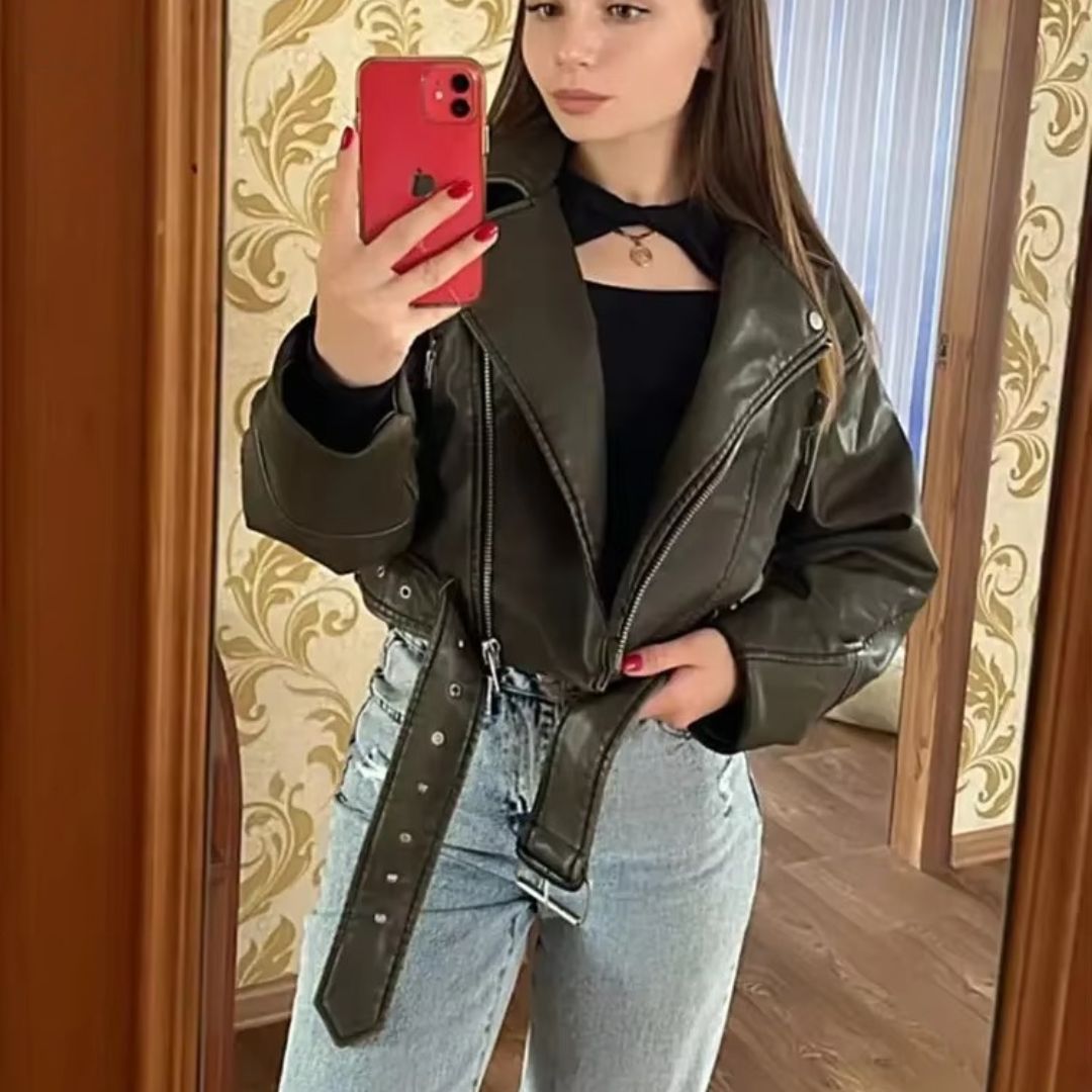Chaqueta De Cuero Sintético Mujer Con Estilo Moderno Ragnar