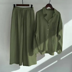 Conjunto Mujer De Lino Retro Algodón Fresco