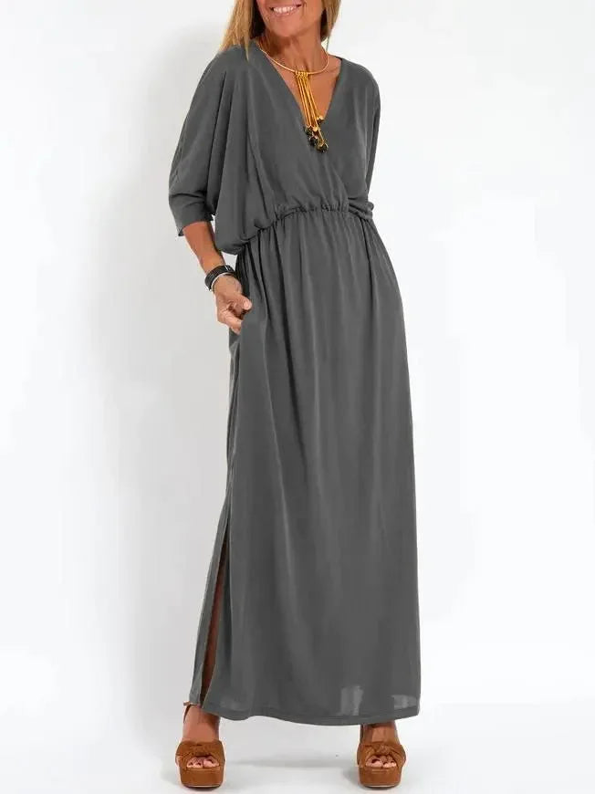 Vestido Elegante de Fiesta Corte Clásico Tejido Fluido Helena