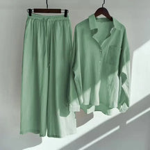 Conjunto Mujer De Lino Retro Algodón Fresco