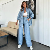 Conjunto Mujer Ligero Versátil Blusa Pantalón Magi