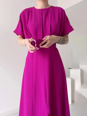 Vestido Elegante Con Tacto Suave Y Caída Perfecta Carmesin