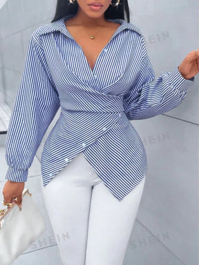 Camisa Mujer Style Con Escote En V Y Caída Suave