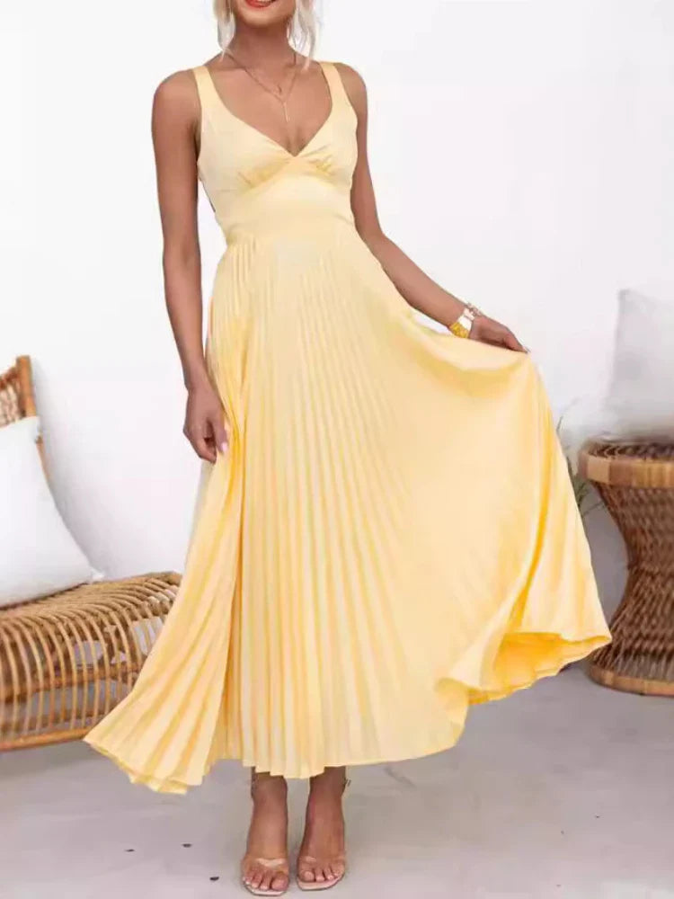 Vestido De Silueta Fluida Tejido Ligero Girasol