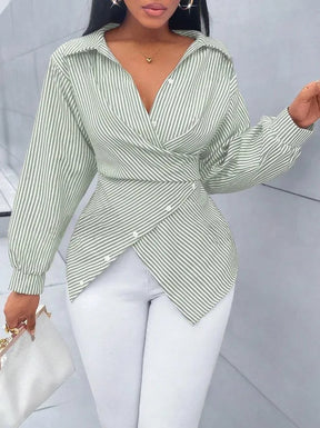 Camisa Mujer Style Con Escote En V Y Caída Suave