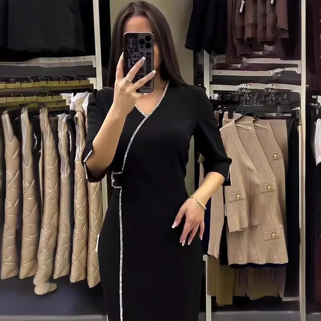 Vestido Elegante Con Detalles Sofisticados Imporium