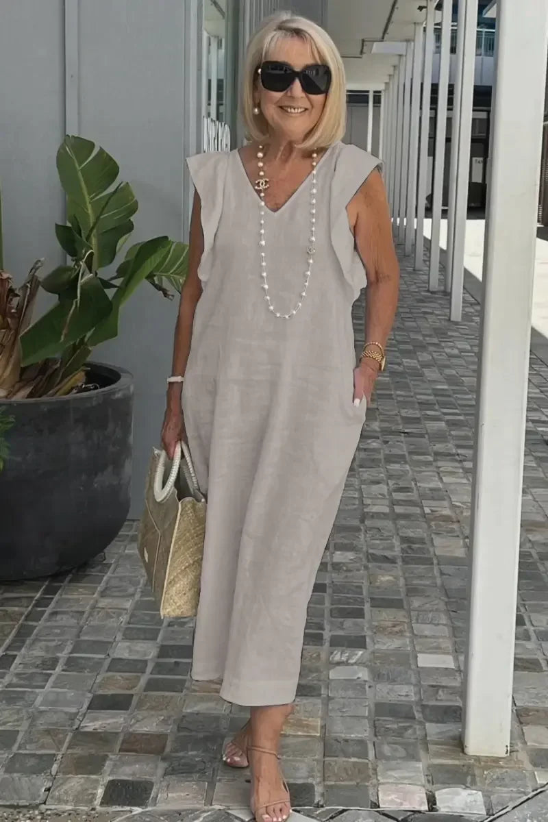Vestido Elegante Con Corte Moderno Tejido Ligero Carolina