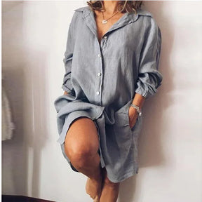 Camisa Mujer Larga Elegante Con Caimento Impecable Mirada