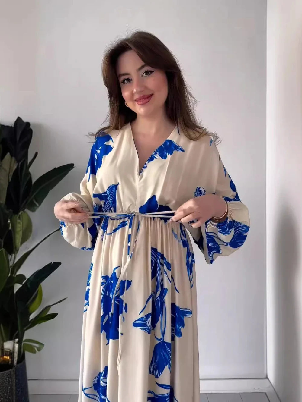Vestido Floral Con Caída Suelta Para Eventos Primavera