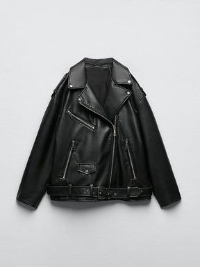Chaqueta Negra Eclipse Cuero Sintético Premium Urbana Eclipse
