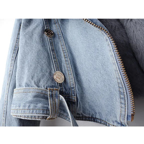 Chaqueta Jeans Oversize Con Estampado Animal Print Alana