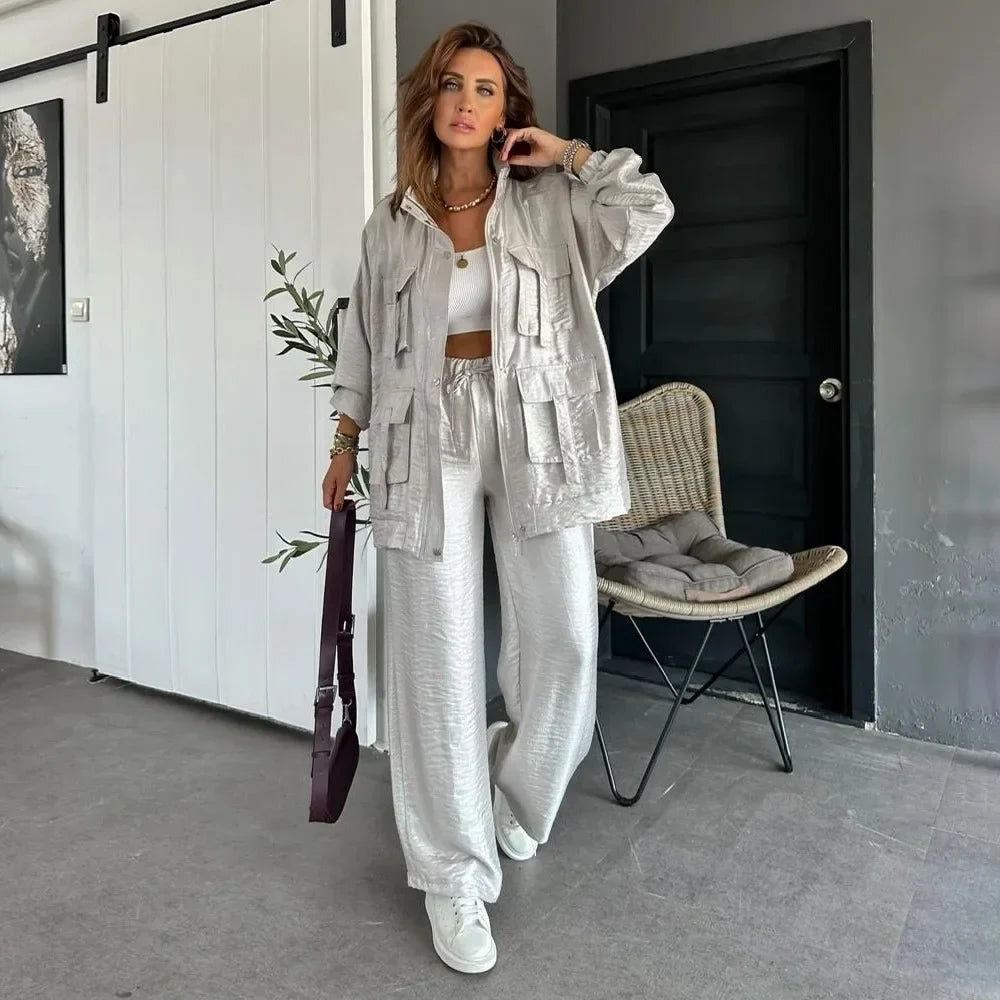 Conjunto Mujer Ligero Versátil Blusa Pantalón Magi