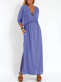 Vestido Elegante de Fiesta Corte Clásico Tejido Fluido Helena