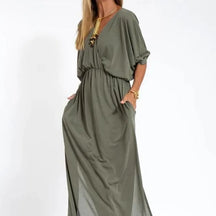 Vestido Elegante de Fiesta Corte Clásico Tejido Fluido Helena