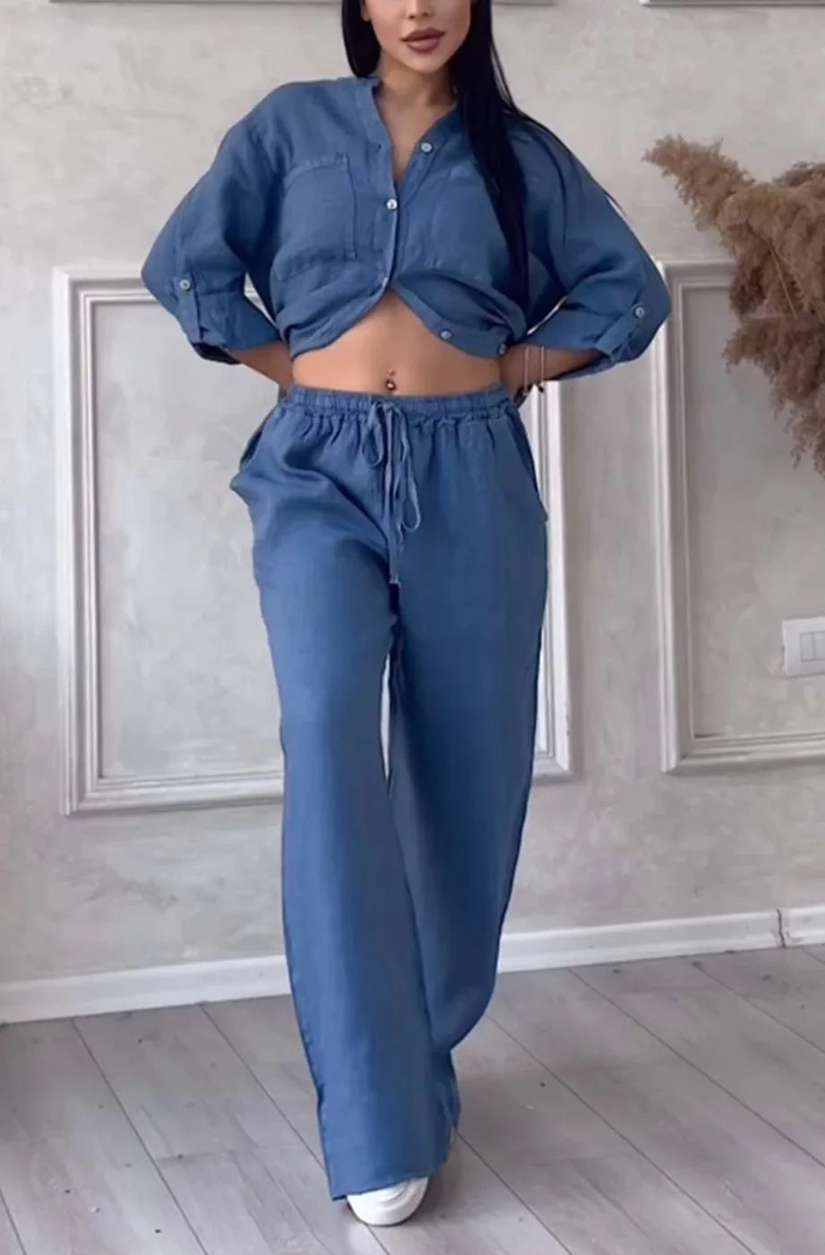 Conjunto de Lino Premium Fresco y Muy Versátil Nueva