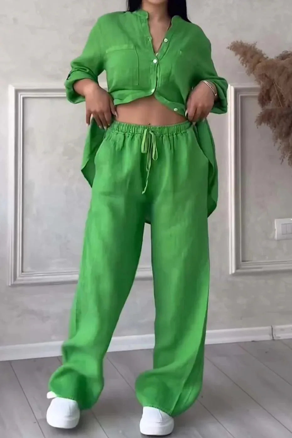 Conjunto de Lino Premium Fresco y Muy Versátil Nueva