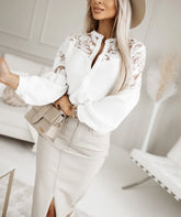 Camisa Mujer Elegante Con Encaje Para Eventos Formales Laila