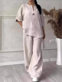 Conjunto De Lino Para Mujer Ligero Y Elegante Valentina