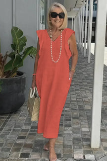 Vestido Elegante Con Corte Moderno Tejido Ligero Carolina