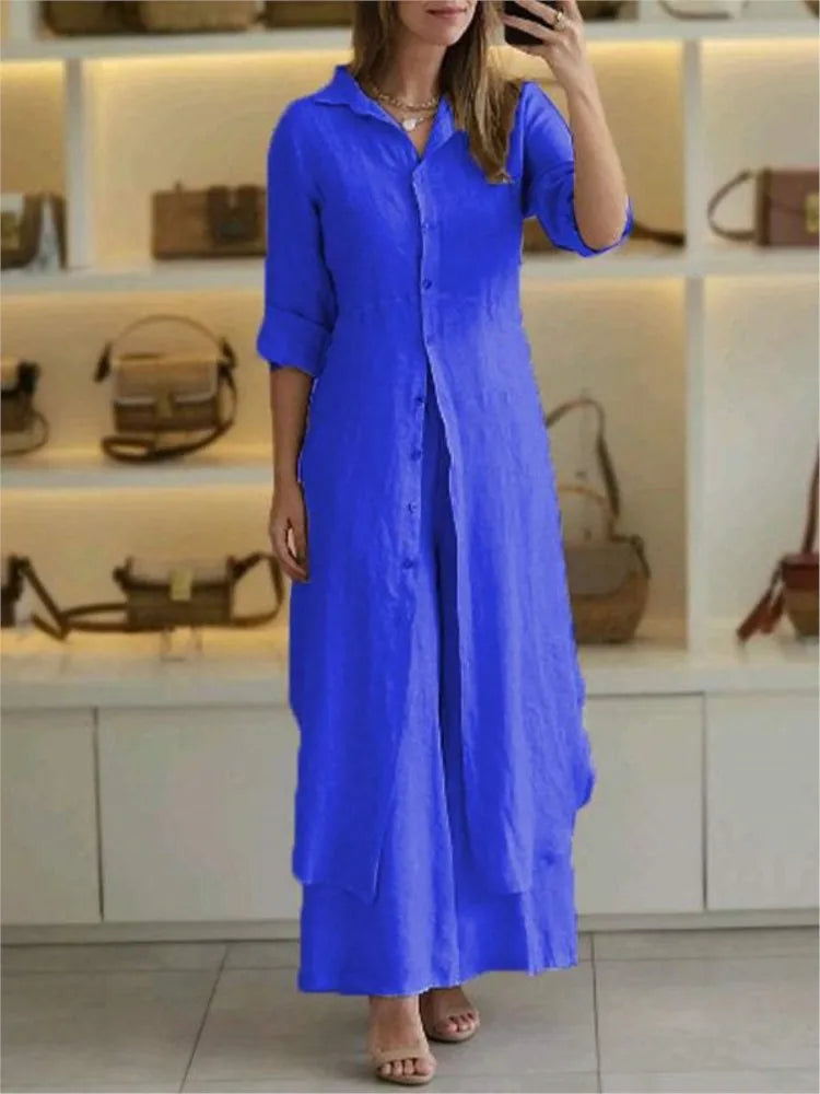 Conjunto Linho Tecido Leve Caimento Impecable Jane