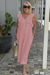 Vestido Elegante Con Corte Moderno Tejido Ligero Carolina