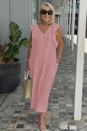 Vestido Elegante Con Corte Moderno Tejido Ligero Carolina