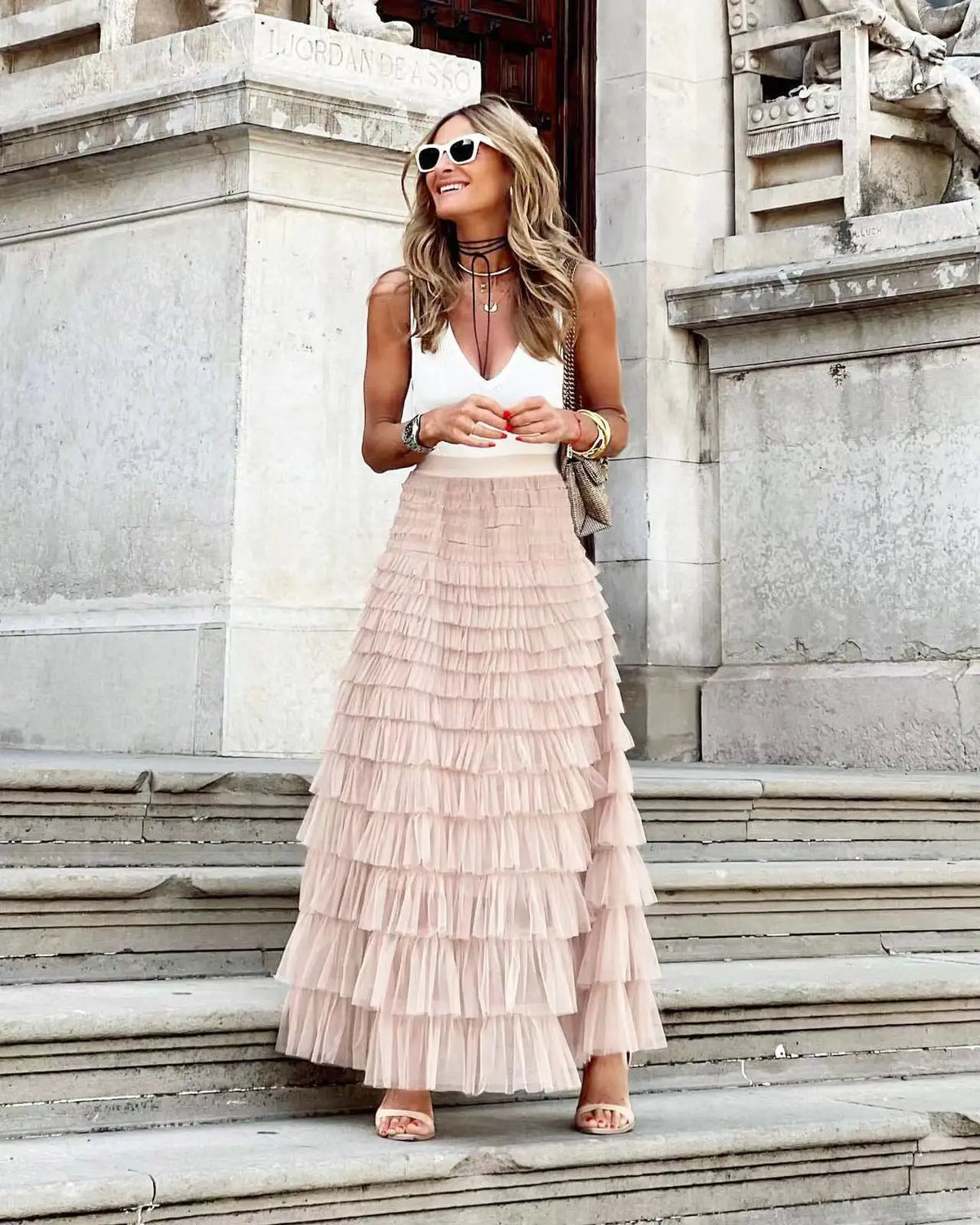 Falda Acrílico Malla Premium Versátil Elegante Aurora