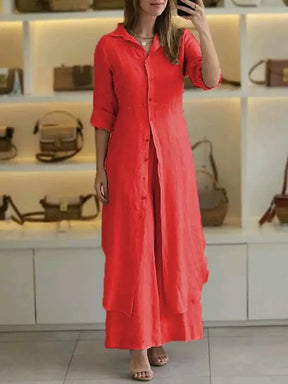 Conjunto Linho Tecido Leve Caimento Impecable Jane