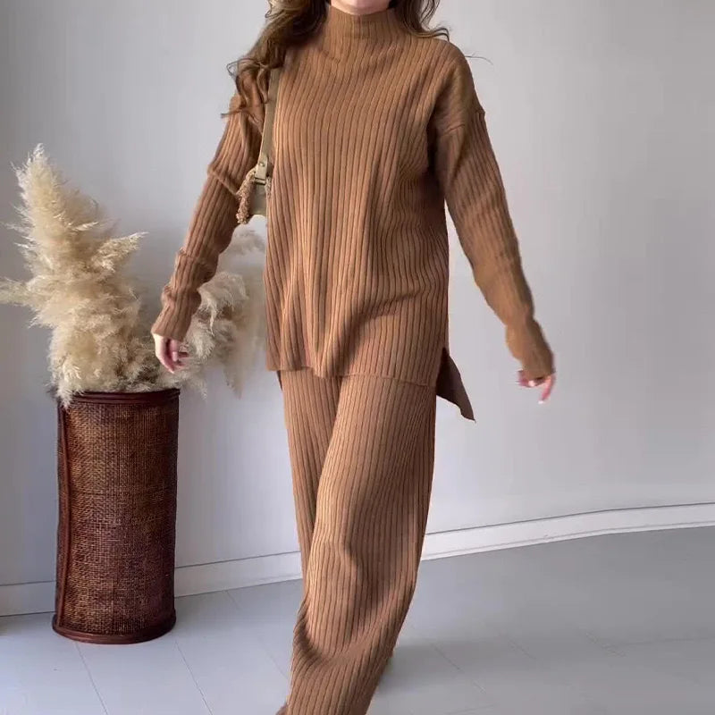 Conjunto Casual Doble Pieza Tejido Suave Luna