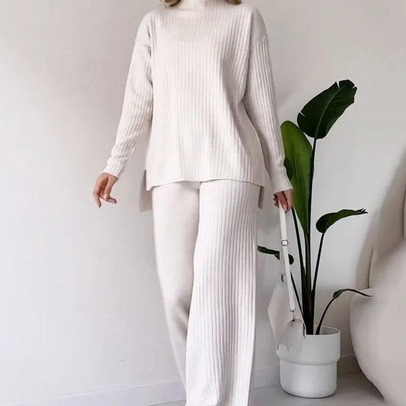 Conjunto Casual Doble Pieza Tejido Suave Luna