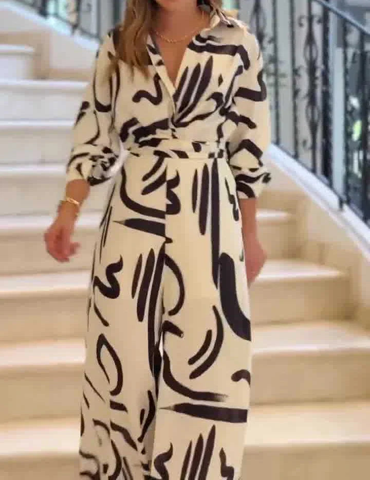 Mono Largo Mujer Tejido Ligero Con Manga Larga Elegante Cátia
