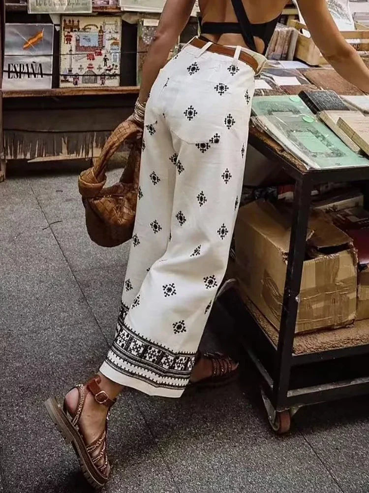 Pantalón Vintage Mujer Lino Premium Caída Impecable Arizzo