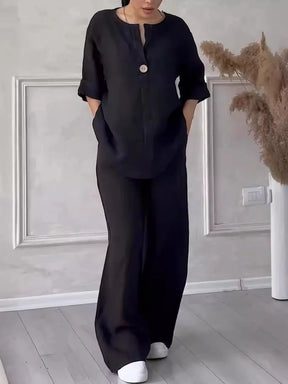 Conjunto De Lino Para Mujer Ligero Y Elegante Valentina