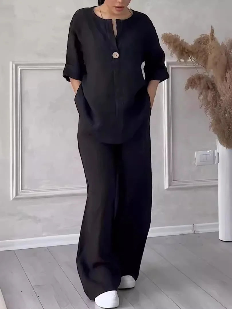 Conjunto De Lino Para Mujer Ligero Y Elegante Valentina