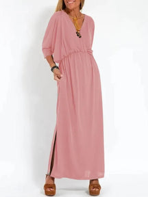 Vestido Elegante de Fiesta Corte Clásico Tejido Fluido Helena