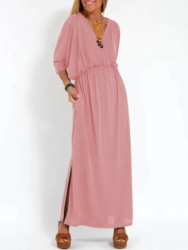 Vestido Elegante de Fiesta Corte Clásico Tejido Fluido Helena